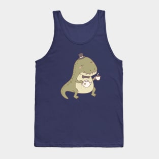 Cute Dinosaur Trex with Teapot and Tea Tank Top